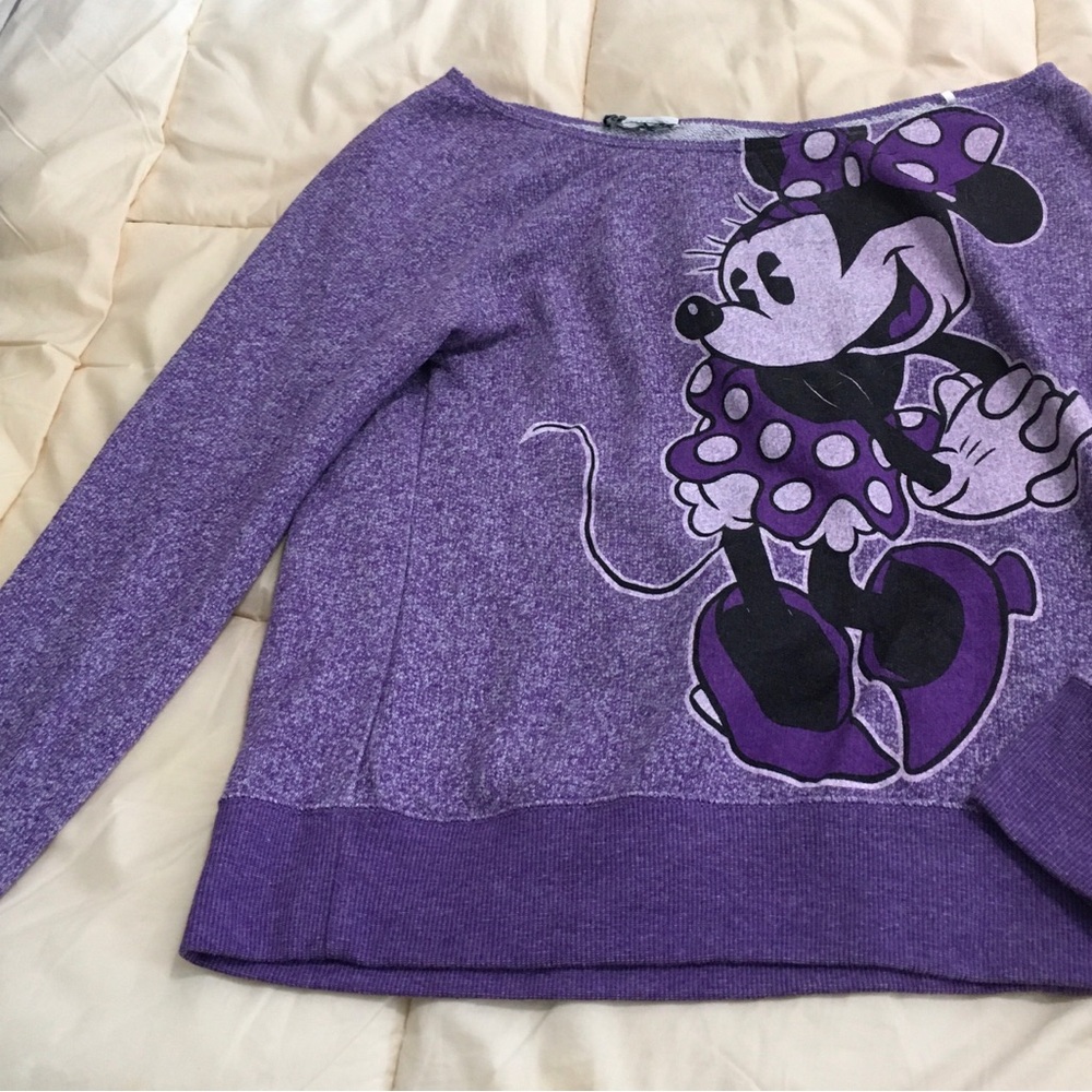 Disney Purple Minnie Mouse Crew Neck Sweater